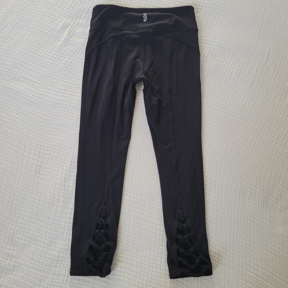 FP Movement Black Leggings Womens S Capri Crisscross Ankle Yoga Free People
